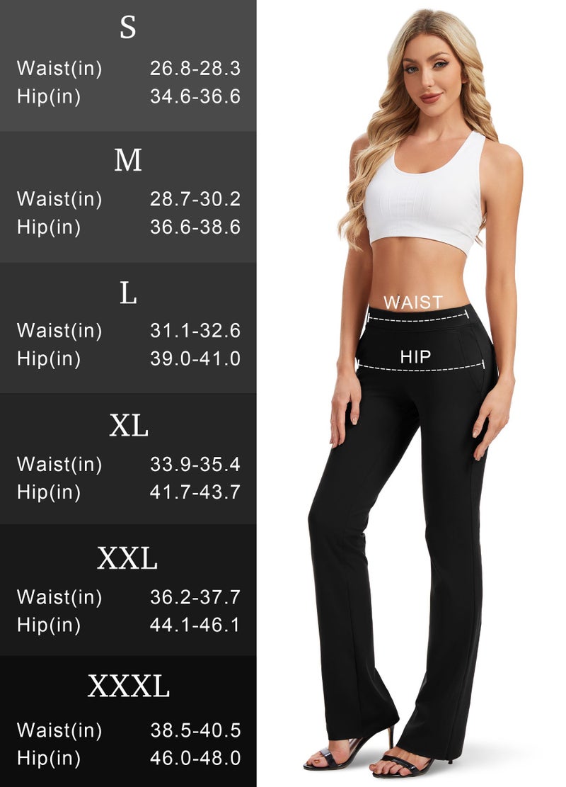 Safort 31" 34" Women Bootcut Yoga Tall Dress Pants Flare Long Trousers Work Stretchy Business Casual Slacks Pockets, 34", Black, L - Image 5